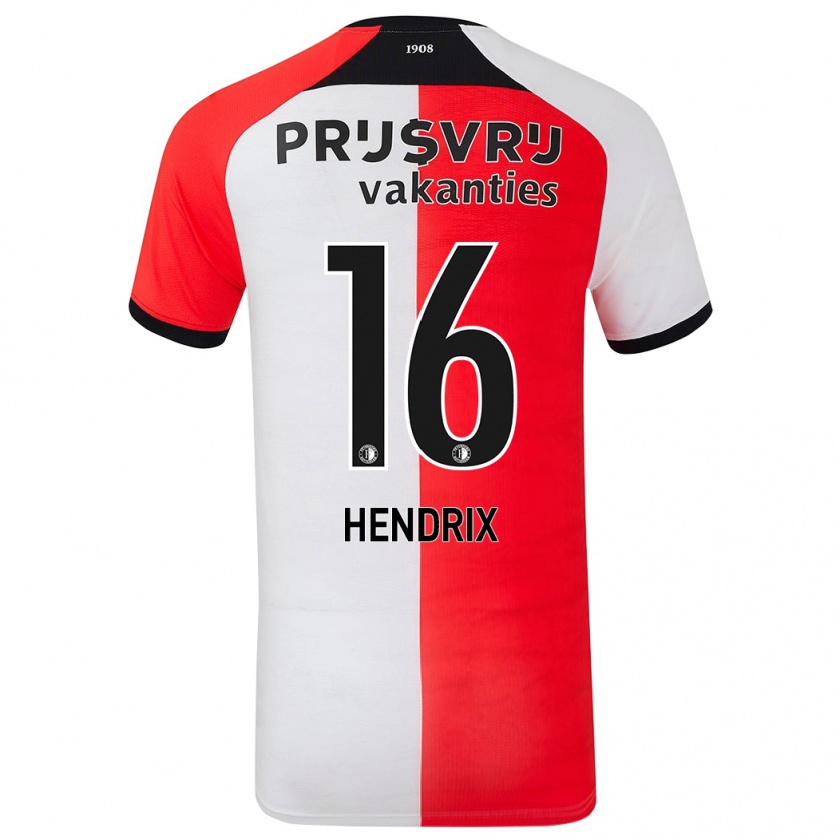 Kandiny Niño Camiseta Jorrit Hendrix #16 Rojo Blanco 1ª Equipación 2024/25 La Camisa Chile