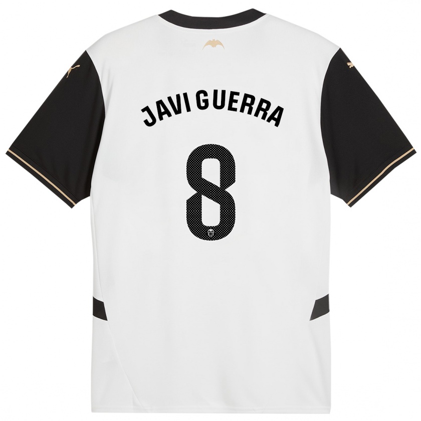 Kandiny Niño Camiseta Javi Guerra #8 Blanco Negro 1ª Equipación 2024/25 La Camisa Chile