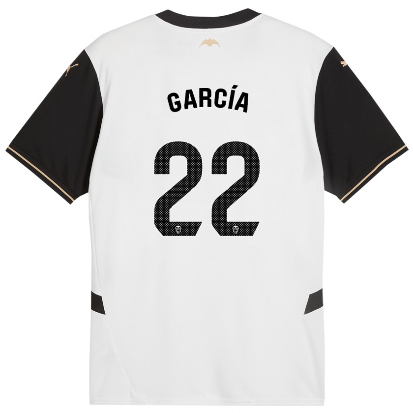 Kandiny Niño Camiseta Azael García #22 Blanco Negro 1ª Equipación 2024/25 La Camisa Chile