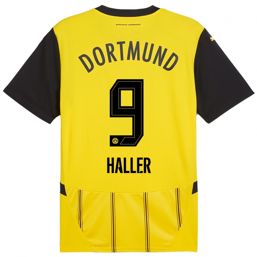 Kandiny Niño Camiseta Sébastien Haller #9 Amarillo Negro 1ª Equipación 2024/25 La Camisa Chile