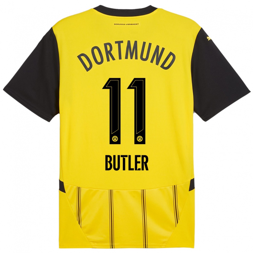 Kandiny Niño Camiseta Justin Butler #11 Amarillo Negro 1ª Equipación 2024/25 La Camisa Chile