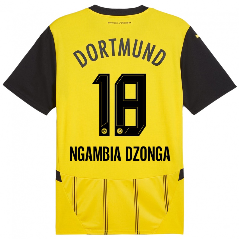 Kandiny Niño Camiseta Diego Ngambia #18 Amarillo Negro 1ª Equipación 2024/25 La Camisa Chile