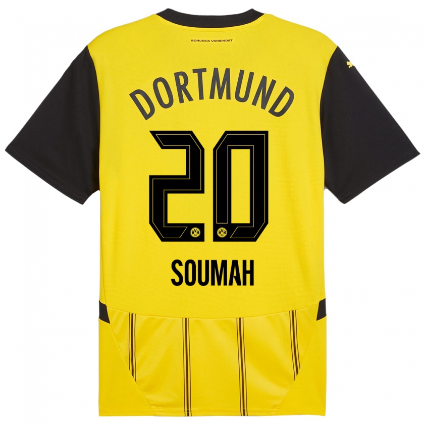 Kandiny Niño Camiseta Moussa Soumah #20 Amarillo Negro 1ª Equipación 2024/25 La Camisa Chile