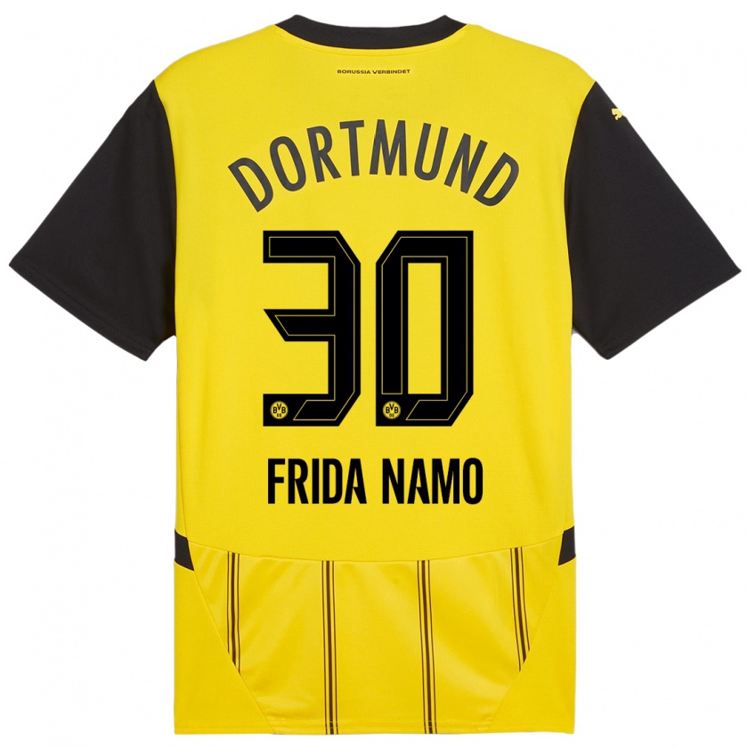 Kandiny Niño Camiseta Ronning Frida Namo #30 Amarillo Negro 1ª Equipación 2024/25 La Camisa Chile