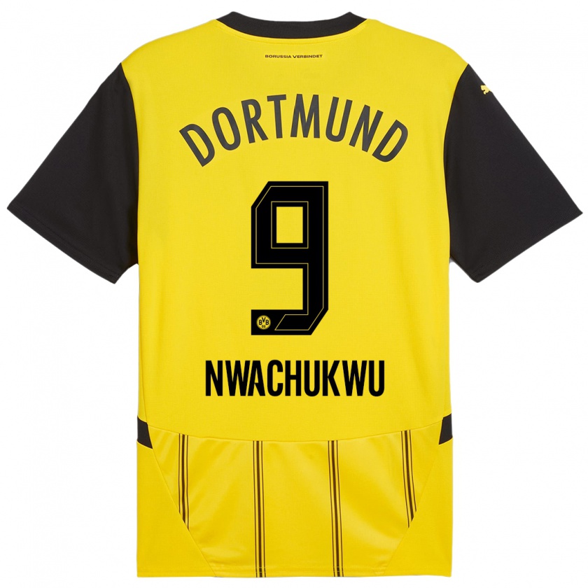 Kandiny Niño Camiseta Isaak Nwachukwu #9 Amarillo Negro 1ª Equipación 2024/25 La Camisa Chile