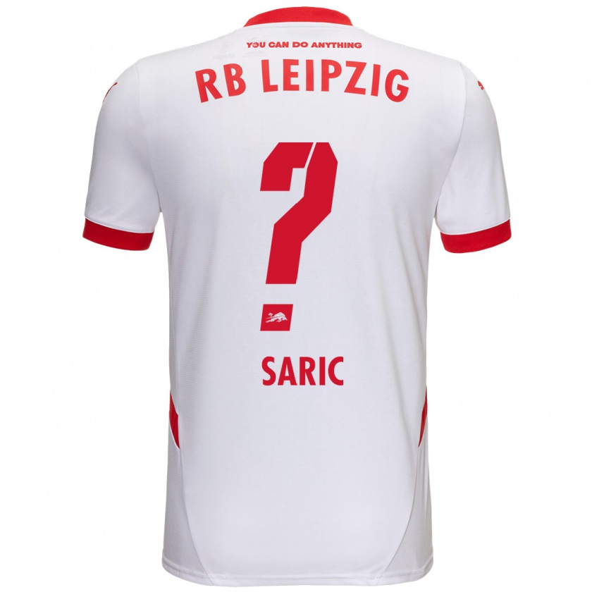 Kandiny Niño Camiseta Lucio Saric #0 Blanco Rojo 1ª Equipación 2024/25 La Camisa Chile