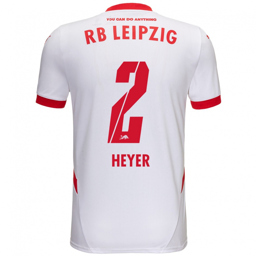 Kandiny Niño Camiseta Friedrich Heyer #2 Blanco Rojo 1ª Equipación 2024/25 La Camisa Chile