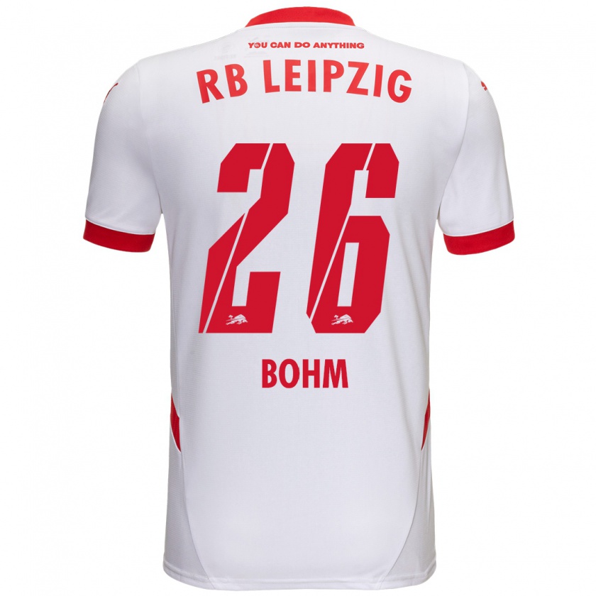 Kandiny Niño Camiseta Pepe Böhm #26 Blanco Rojo 1ª Equipación 2024/25 La Camisa Chile