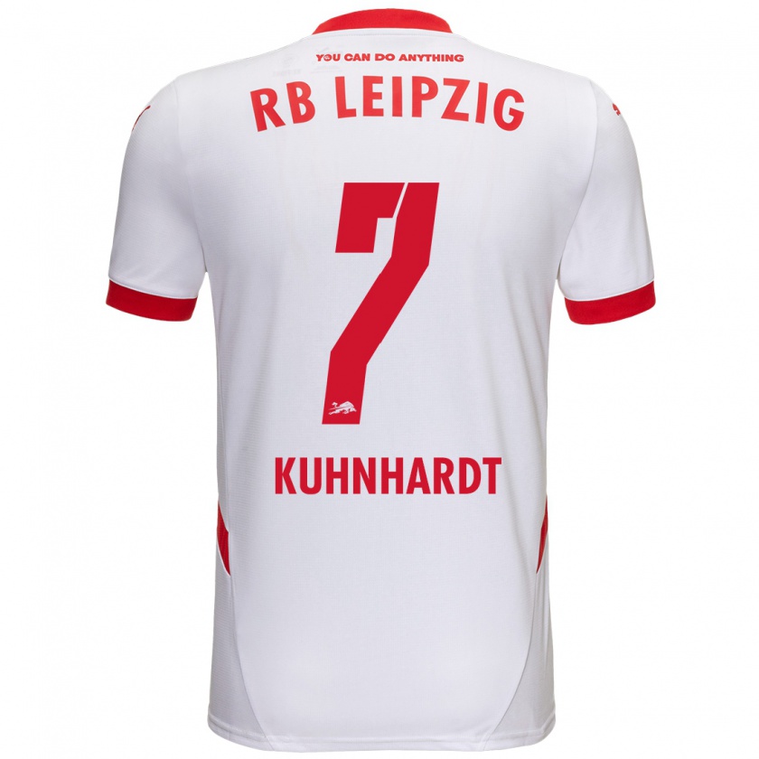 Kandiny Niño Camiseta Paul Kühnhardt #7 Blanco Rojo 1ª Equipación 2024/25 La Camisa Chile