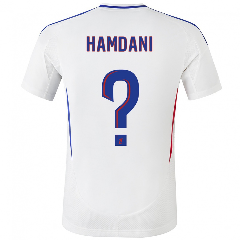 Kandiny Niño Camiseta Adil Hamdani #0 Blanco Azul 1ª Equipación 2024/25 La Camisa Chile