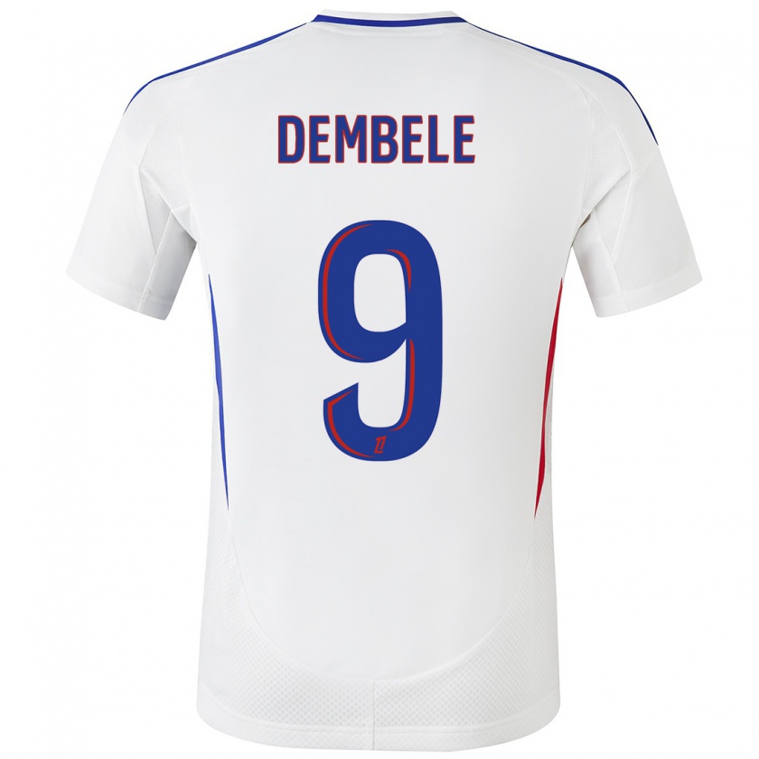 Kandiny Niño Camiseta Moussa Dembele #9 Blanco Azul 1ª Equipación 2024/25 La Camisa Chile