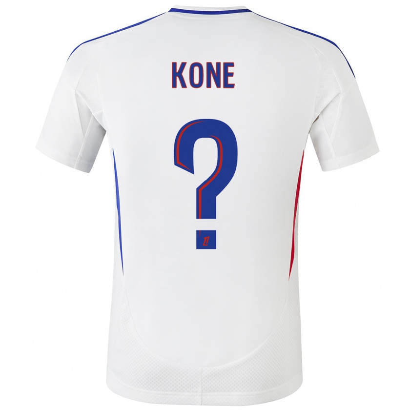 Kandiny Niño Camiseta Youssouf Kone #0 Blanco Azul 1ª Equipación 2024/25 La Camisa Chile