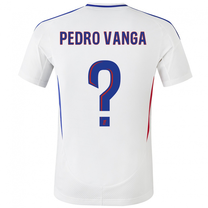 Kandiny Niño Camiseta Emerson Pedro Vanga #0 Blanco Azul 1ª Equipación 2024/25 La Camisa Chile