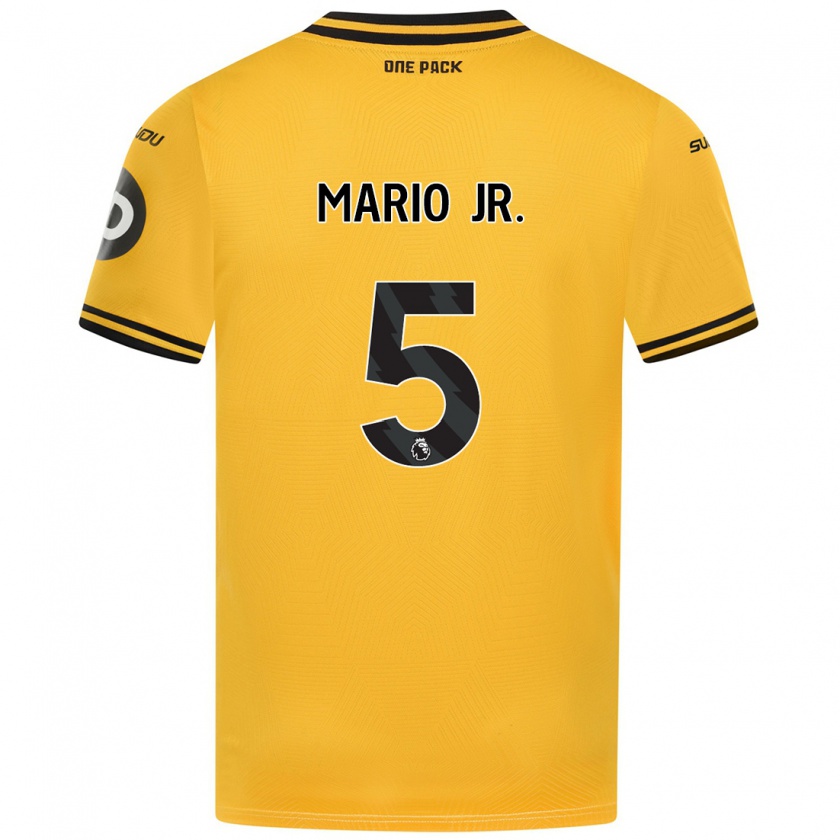 Kandiny Niño Camiseta Mario Lemina #5 Amarillo 1ª Equipación 2024/25 La Camisa Chile