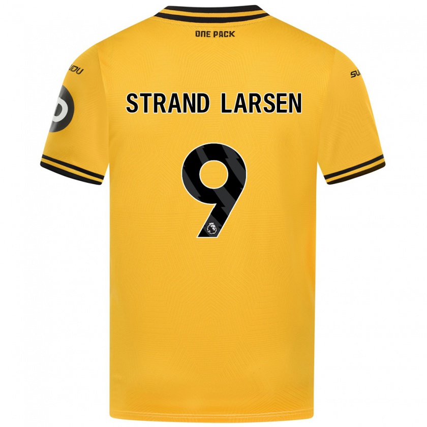 Kandiny Niño Camiseta Jørgen Strand Larsen #9 Amarillo 1ª Equipación 2024/25 La Camisa Chile