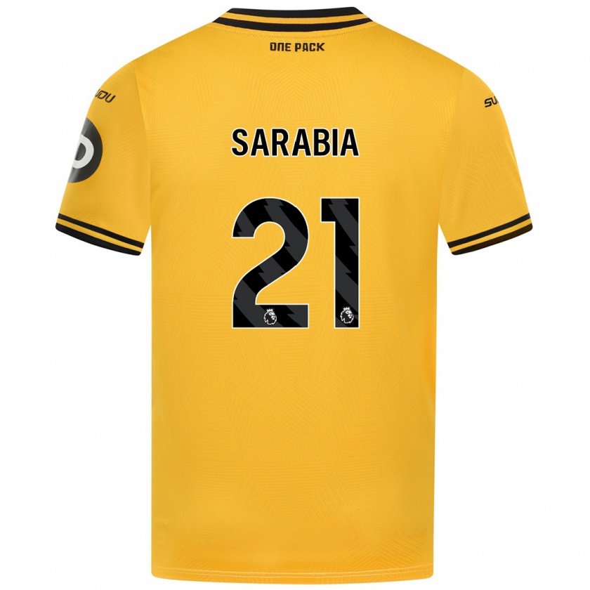 Kandiny Niño Camiseta Pablo Sarabia #21 Amarillo 1ª Equipación 2024/25 La Camisa Chile