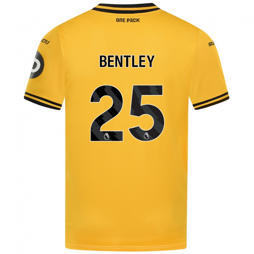 Kandiny Niño Camiseta Daniel Bentley #25 Amarillo 1ª Equipación 2024/25 La Camisa Chile