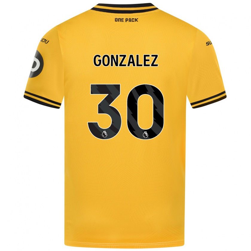 Kandiny Niño Camiseta Enso González #30 Amarillo 1ª Equipación 2024/25 La Camisa Chile