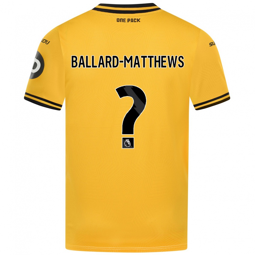 Kandiny Niño Camiseta Emilio Ballard-Matthews #0 Amarillo 1ª Equipación 2024/25 La Camisa Chile