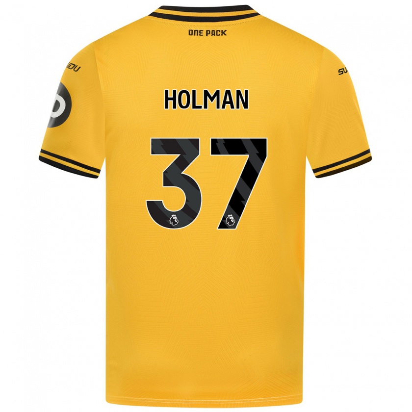 Kandiny Niño Camiseta Fletcher Holman #37 Amarillo 1ª Equipación 2024/25 La Camisa Chile