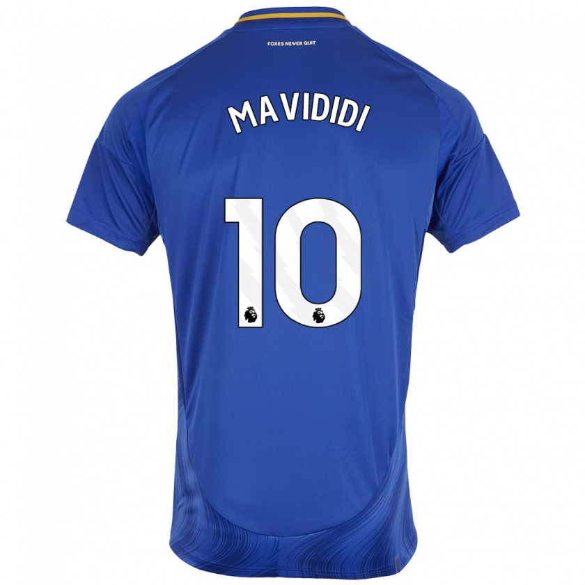 Kandiny Niño Camiseta Stephy Mavididi #10 Azul Blanco 1ª Equipación 2024/25 La Camisa Chile