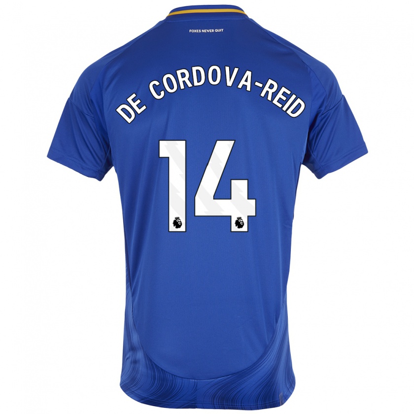 Kandiny Niño Camiseta Bobby De Cordova-Reid #14 Azul Blanco 1ª Equipación 2024/25 La Camisa Chile