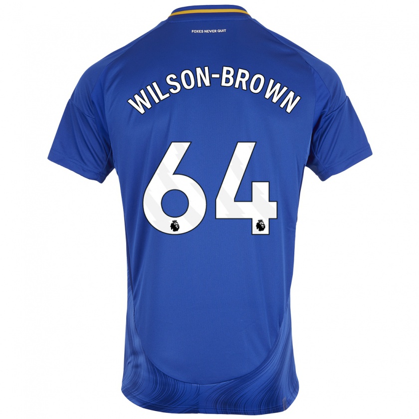 Kandiny Niño Camiseta Tom Wilson-Brown #64 Azul Blanco 1ª Equipación 2024/25 La Camisa Chile