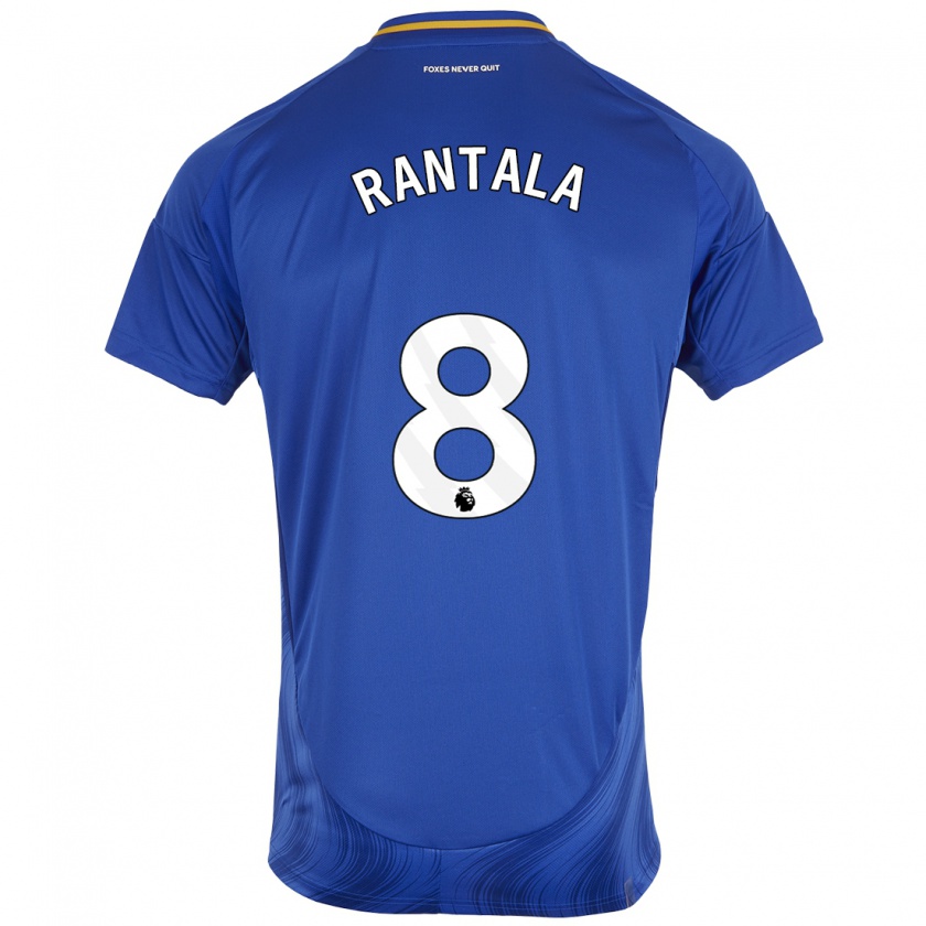 Kandiny Niño Camiseta Jutta Rantala #8 Azul Blanco 1ª Equipación 2024/25 La Camisa Chile