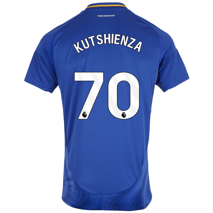 Kandiny Niño Camiseta Jesper Kutshienza #70 Azul Blanco 1ª Equipación 2024/25 La Camisa Chile