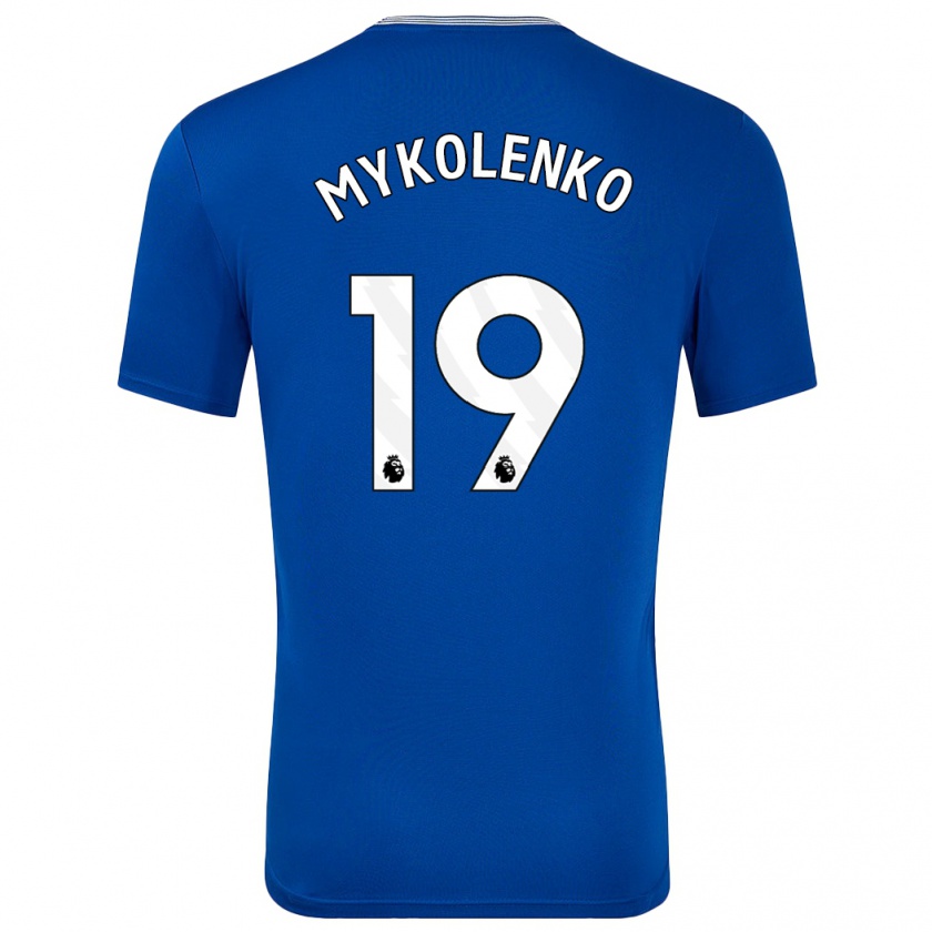 Kandiny Niño Camiseta Vitaliy Mykolenko #19 Azul Con 1ª Equipación 2024/25 La Camisa Chile