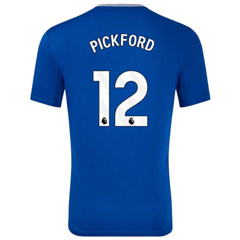 Kandiny Niño Camiseta Jordan Pickford #12 Azul Con 1ª Equipación 2024/25 La Camisa Chile