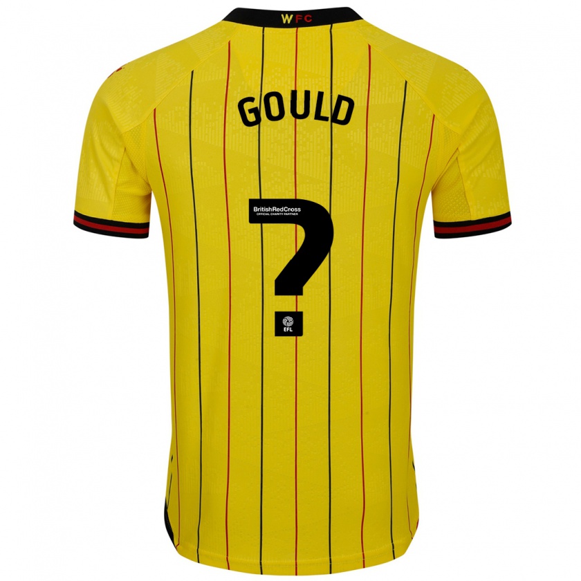 Kandiny Niño Camiseta Ali Gould #0 Amarillo Negro 1ª Equipación 2024/25 La Camisa Chile