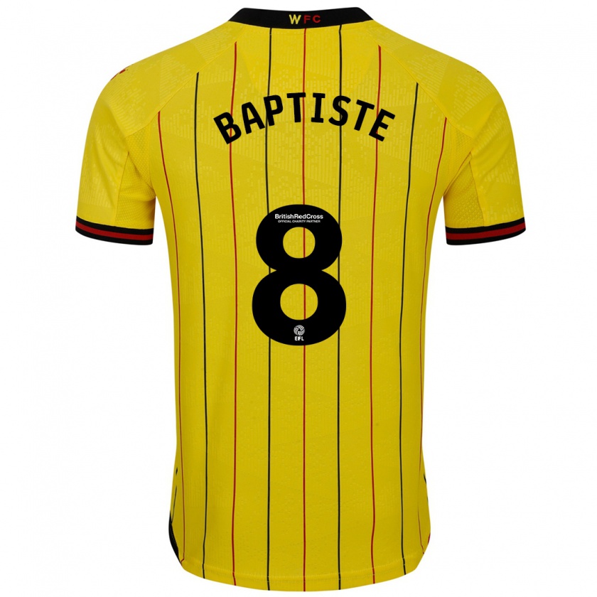 Kandiny Niño Camiseta Bianca Baptiste #8 Amarillo Negro 1ª Equipación 2024/25 La Camisa Chile