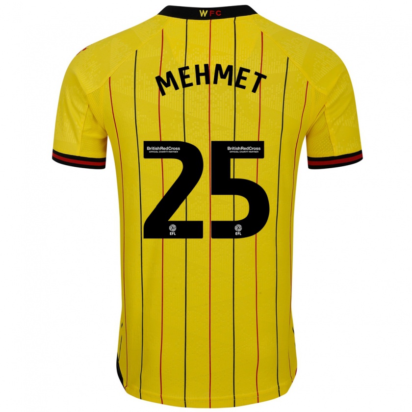 Kandiny Niño Camiseta Melis Mehmet #25 Amarillo Negro 1ª Equipación 2024/25 La Camisa Chile