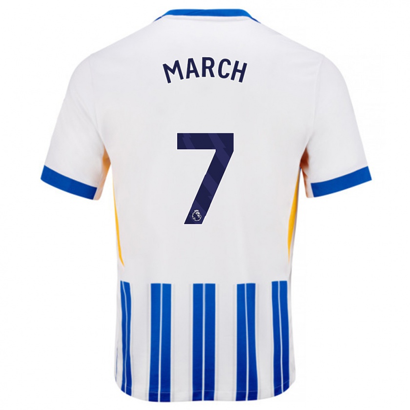 Kandiny Niño Camiseta Solly March #7 Blanco Azul Rayas 1ª Equipación 2024/25 La Camisa Chile