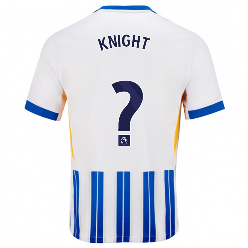 Kandiny Niño Camiseta Joe Knight #0 Blanco Azul Rayas 1ª Equipación 2024/25 La Camisa Chile