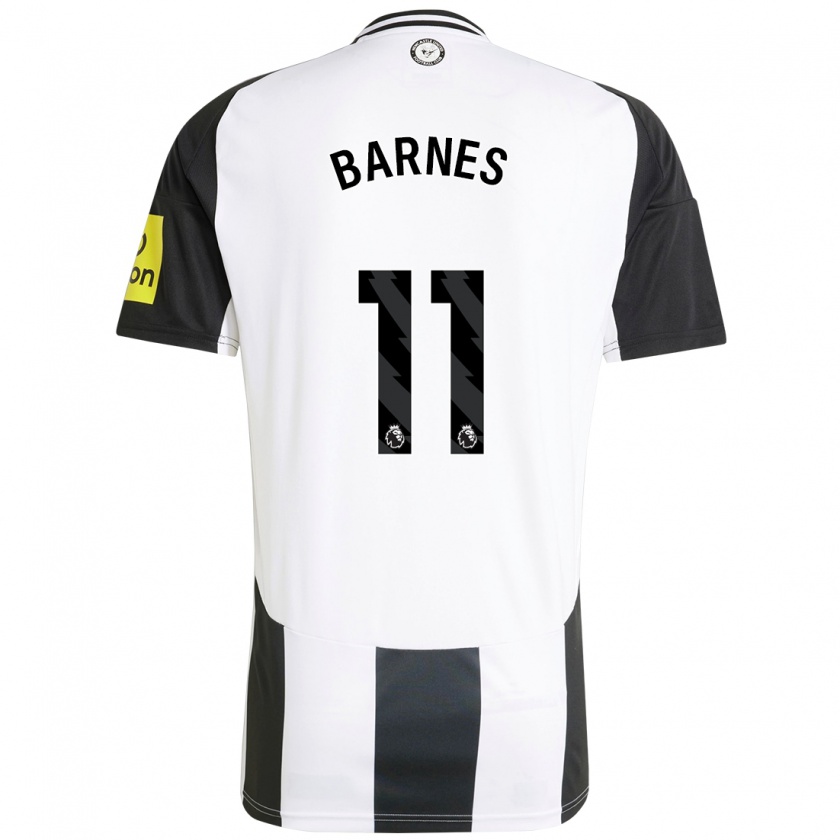 Kandiny Niño Camiseta Harvey Barnes #11 Blanco Negro 1ª Equipación 2024/25 La Camisa Chile