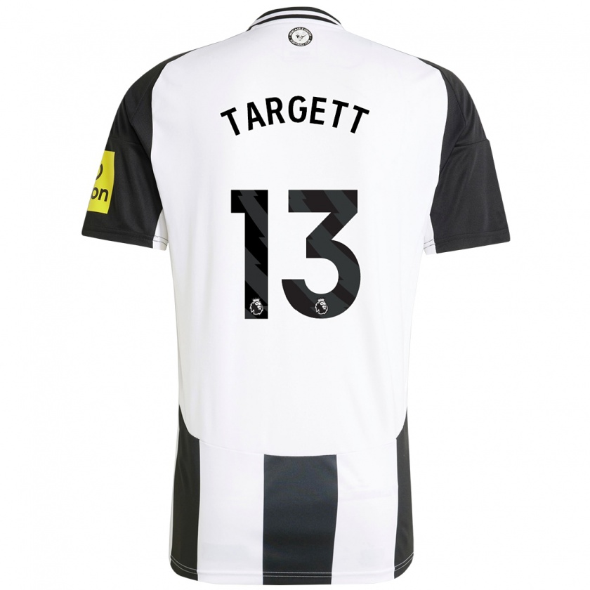 Kandiny Niño Camiseta Matt Targett #13 Blanco Negro 1ª Equipación 2024/25 La Camisa Chile