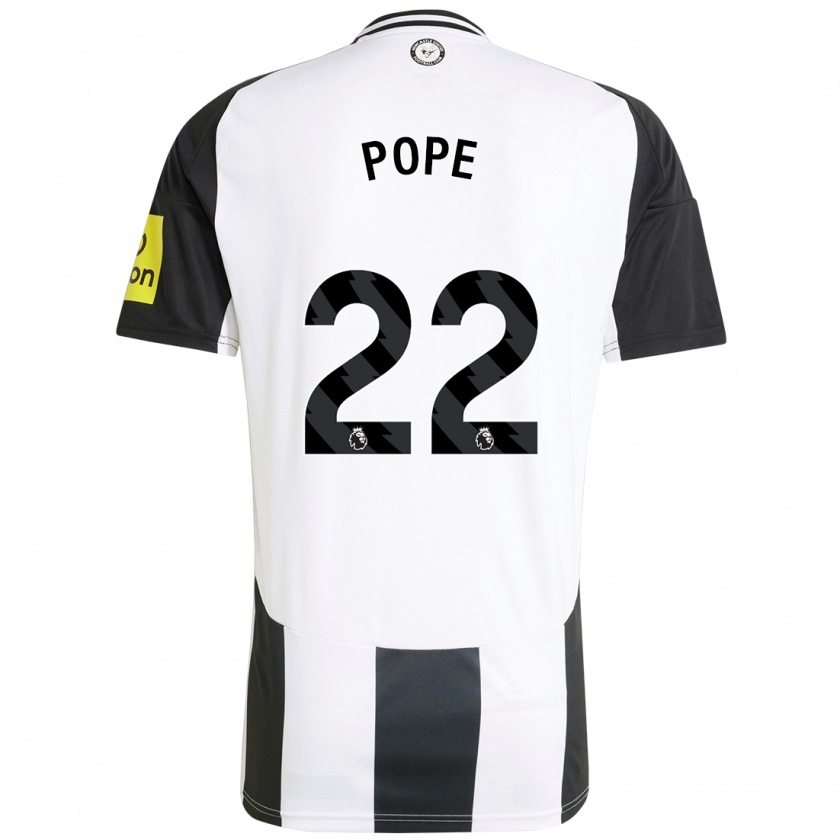 Kandiny Niño Camiseta Nick Pope #22 Blanco Negro 1ª Equipación 2024/25 La Camisa Chile