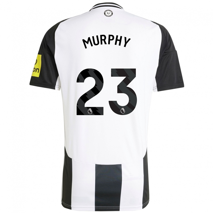 Kandiny Niño Camiseta Jacob Murphy #23 Blanco Negro 1ª Equipación 2024/25 La Camisa Chile