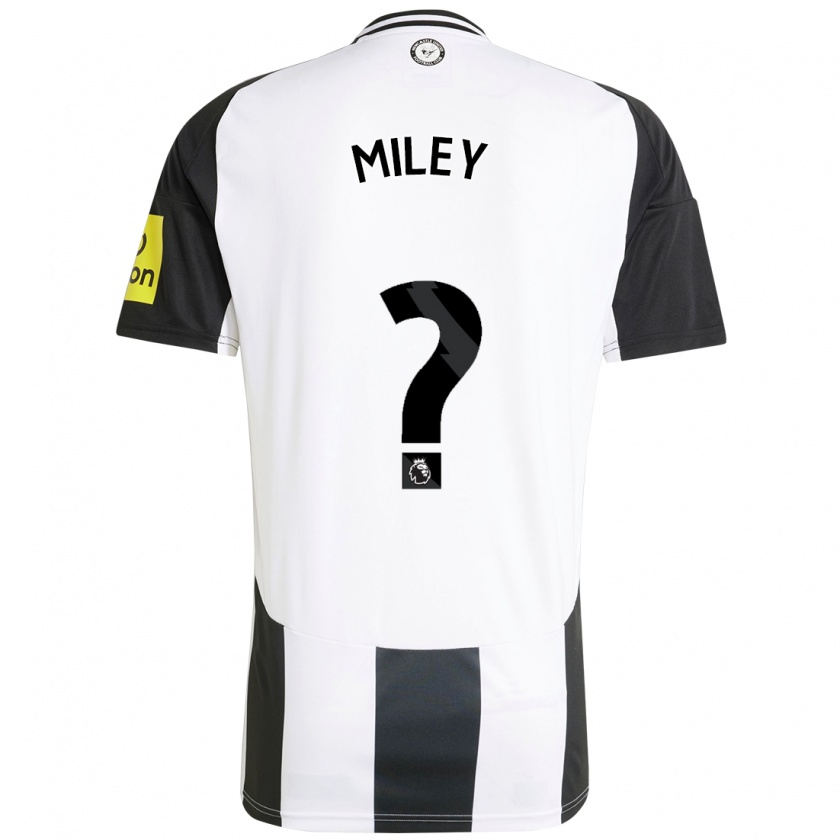 Kandiny Niño Camiseta Mason Miley #0 Blanco Negro 1ª Equipación 2024/25 La Camisa Chile