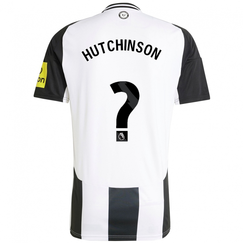 Kandiny Niño Camiseta Noah Hutchinson #0 Blanco Negro 1ª Equipación 2024/25 La Camisa Chile