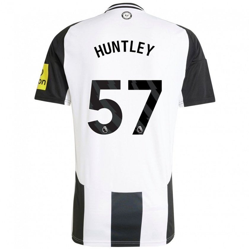 Kandiny Niño Camiseta James Huntley #57 Blanco Negro 1ª Equipación 2024/25 La Camisa Chile