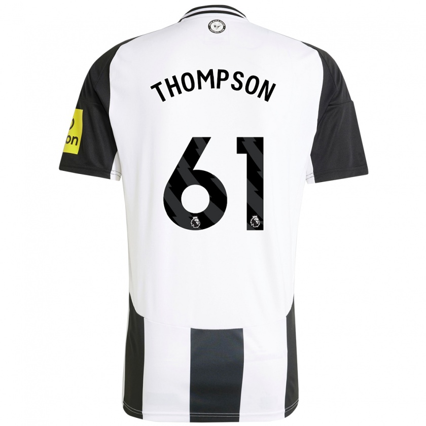 Kandiny Niño Camiseta Max Thompson #61 Blanco Negro 1ª Equipación 2024/25 La Camisa Chile