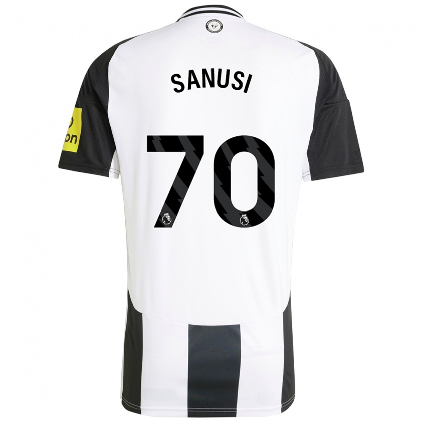 Kandiny Niño Camiseta Trevan Sanusi #70 Blanco Negro 1ª Equipación 2024/25 La Camisa Chile