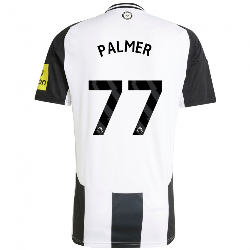 Kandiny Niño Camiseta Darren Palmer #77 Blanco Negro 1ª Equipación 2024/25 La Camisa Chile