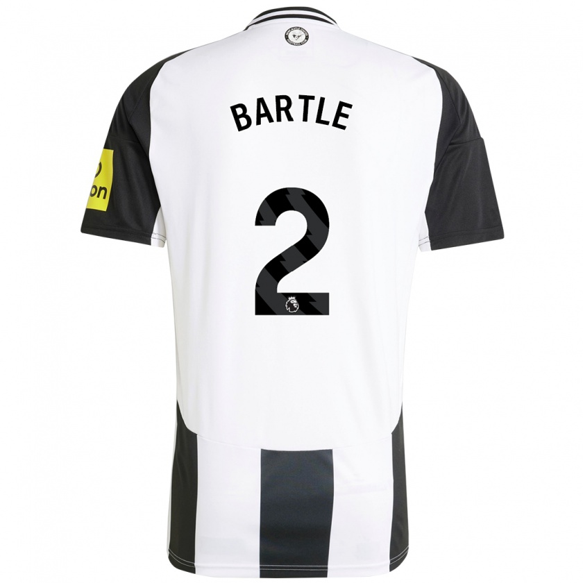 Kandiny Niño Camiseta Jodie Bartle #2 Blanco Negro 1ª Equipación 2024/25 La Camisa Chile