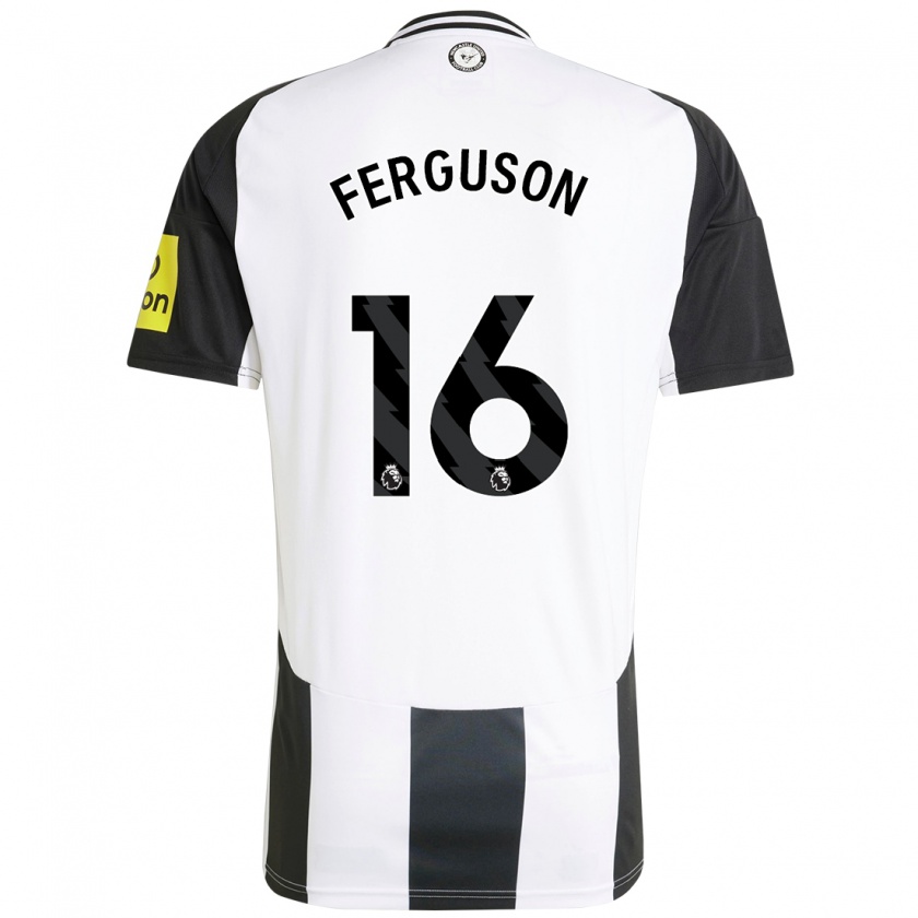 Kandiny Niño Camiseta Becky Ferguson #16 Blanco Negro 1ª Equipación 2024/25 La Camisa Chile