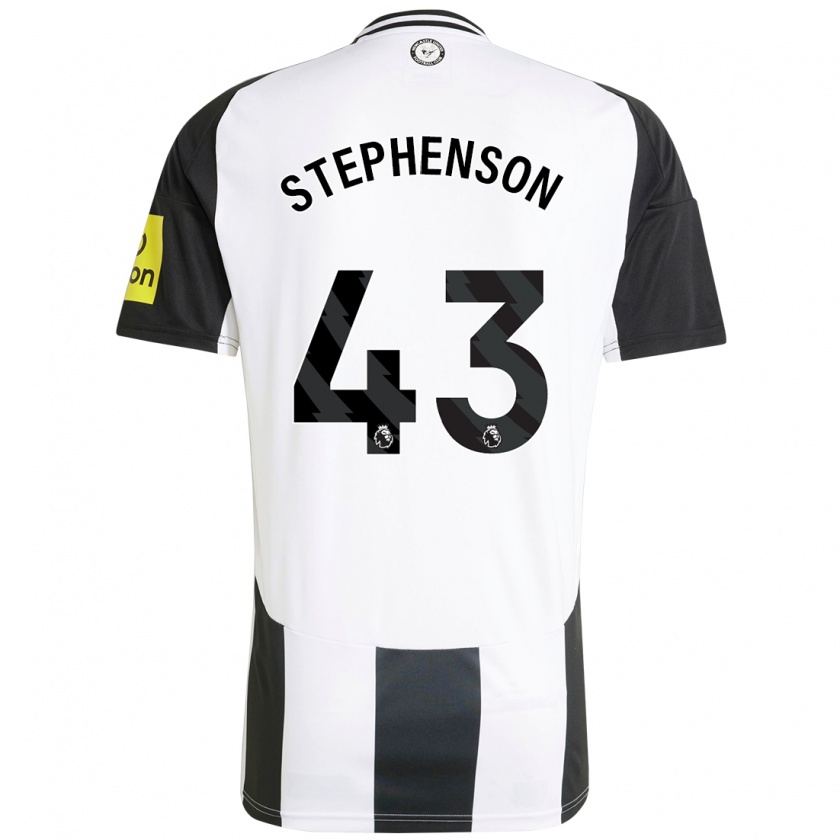 Kandiny Niño Camiseta Dylan Stephenson #43 Blanco Negro 1ª Equipación 2024/25 La Camisa Chile