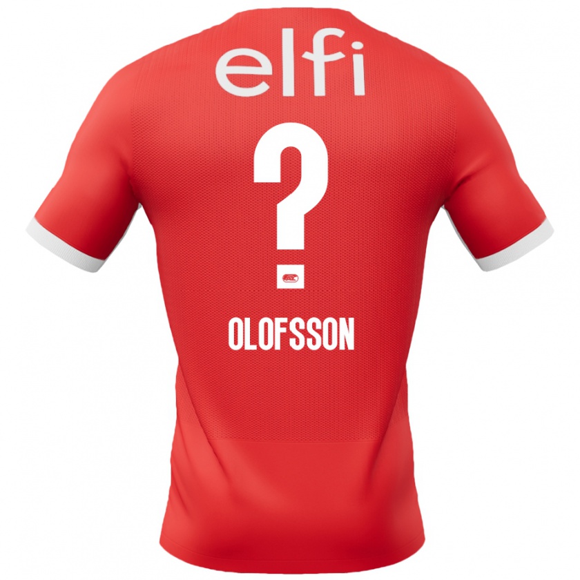 Kandiny Niño Camiseta Wilmer Olofsson #0 Rojo Blanco 1ª Equipación 2024/25 La Camisa Chile